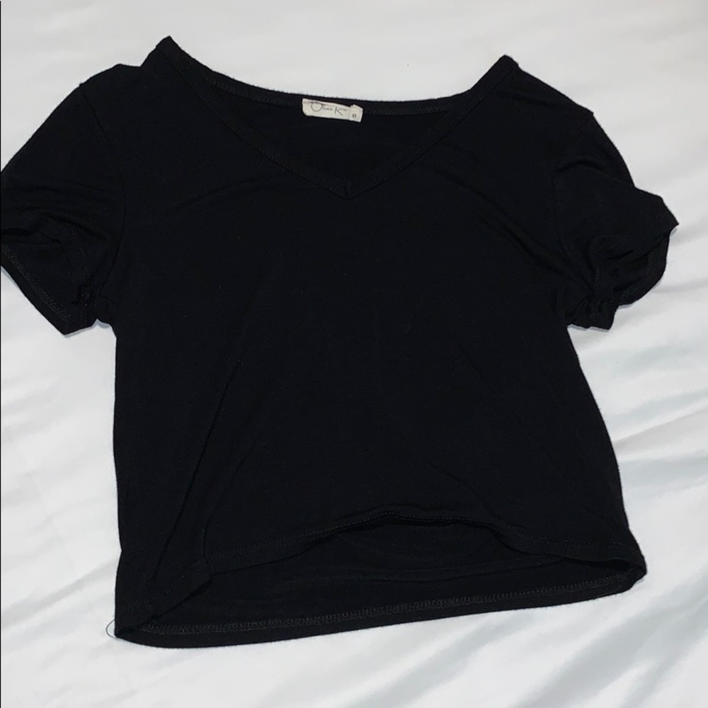Cropped V-Neck Top